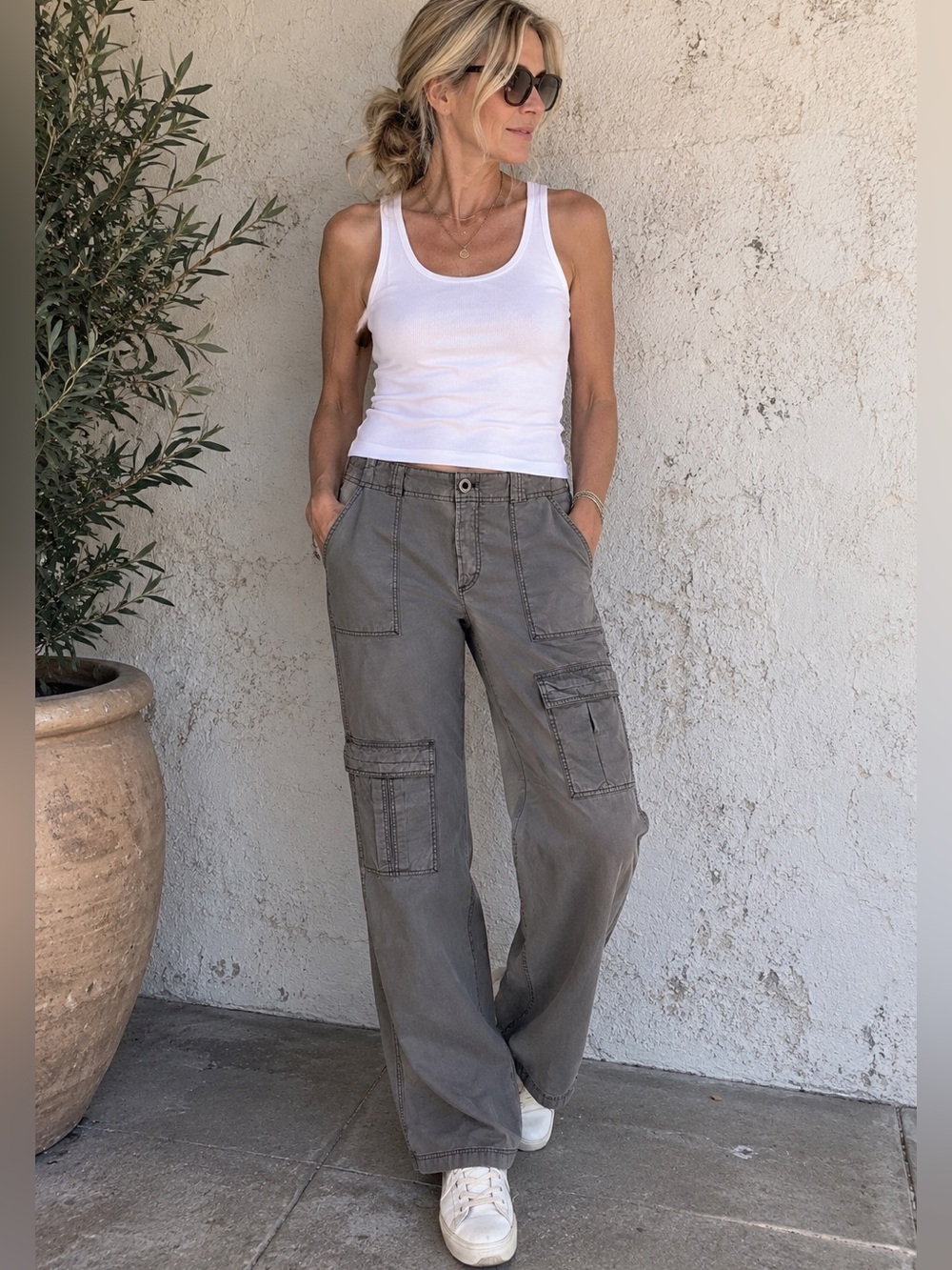 Free People  Cargo/Utility pants NWOT wild truffle.